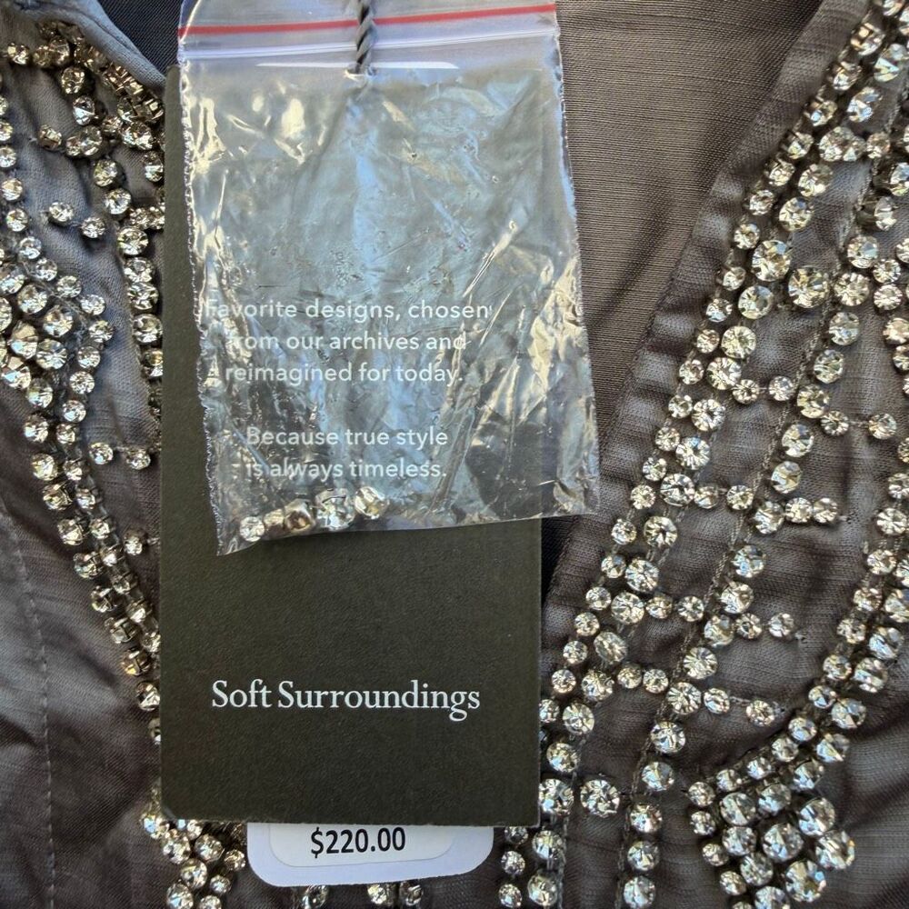Soft Surroundings Icon Collette Moroccan Embellishment Tunic Top Gray Large NWT - Picture 9 of 16